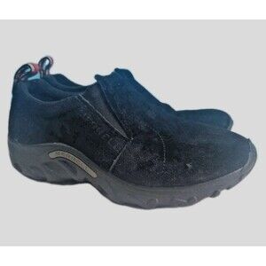 Merrell Jungle Moc Black Suede Slip On Shoes Kids 4.5M / Women 6 US / EUR 36